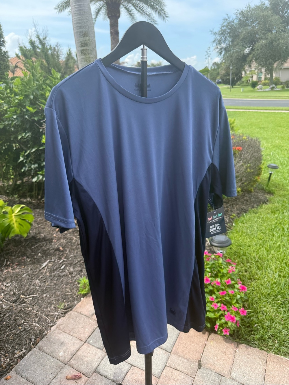 Men's Navy & Black Short Sleeve Active Tee